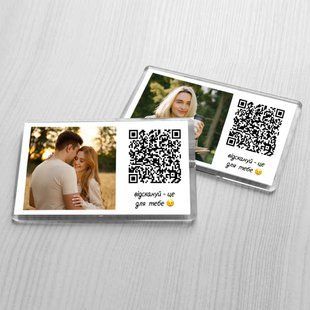 Магніт з QR кодом та фото / 7 х 12 см  #597 фото